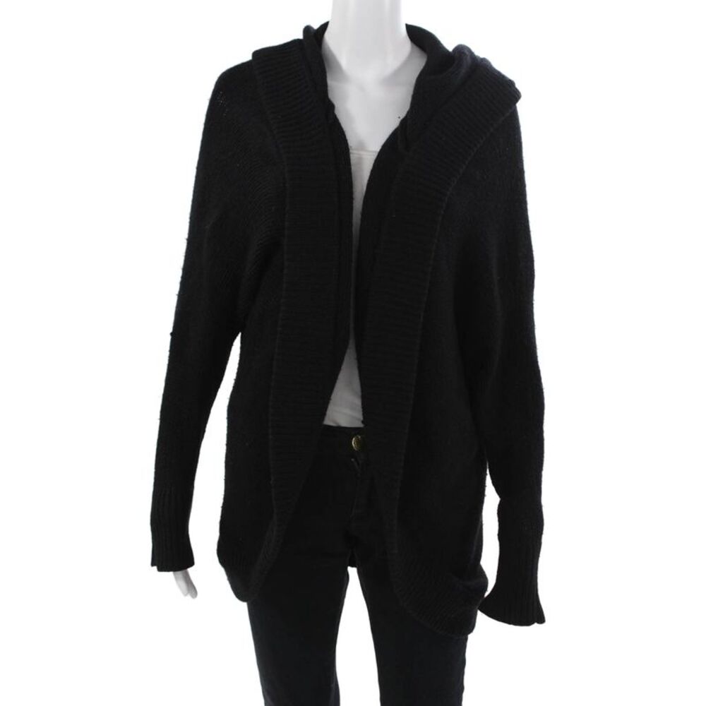 Theory Unisex Cardigan Black Wool Cashmere Long Sleeve Size S